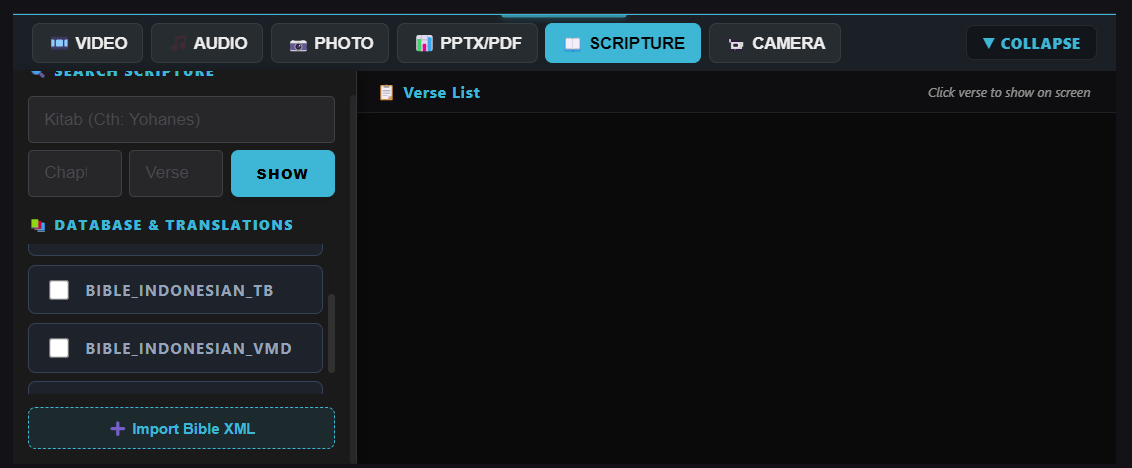 Import Alkitab XML into ShowLyrics